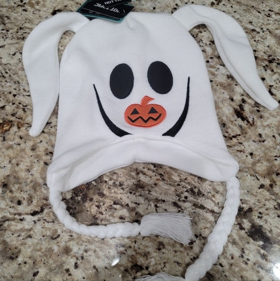 Hot Topic Nightmare Before Christmas Zero Ghost Hat Knit Beanie White Halloween - Picture 2 of 4